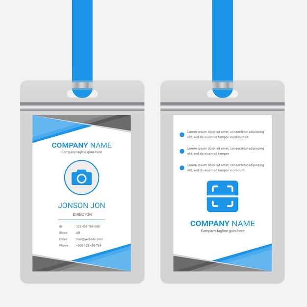 Conception De Carte D'identité Officielle D'entreprise. Modèle De Conception De Carte D'identité Professionnelle