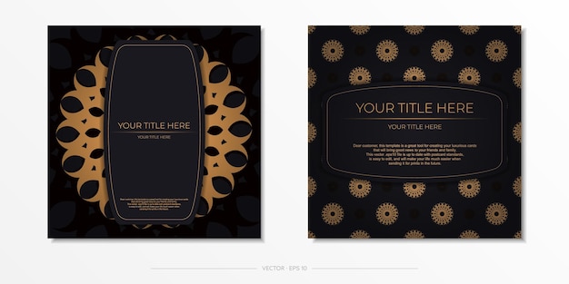 Conception De Carte D'invitation Sombre Avec Ornement Vintage Abstrait.