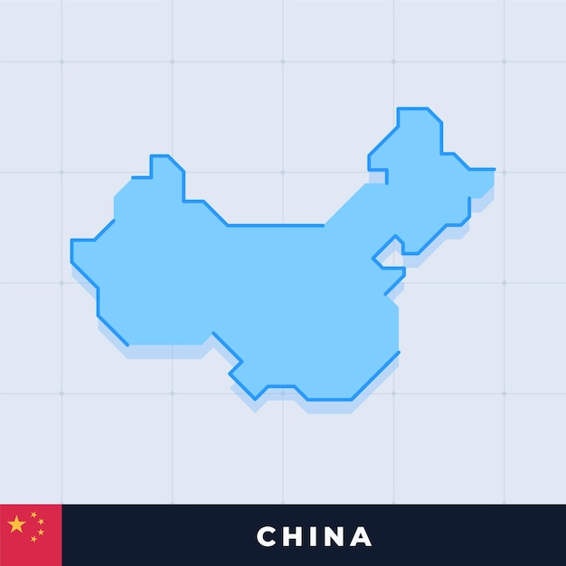 Vecteur conception de carte moderne de la chine