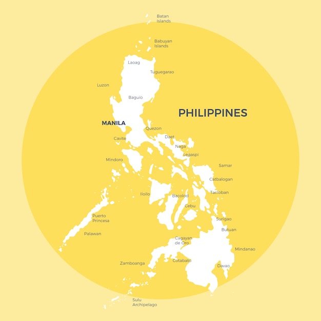 Conception de carte philippine dessinée à la main