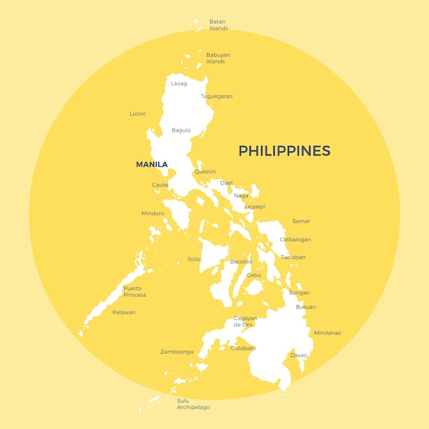 Vecteur conception de carte philippine dessinée à la main