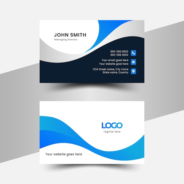 Conception de carte de visite bleue abstraite