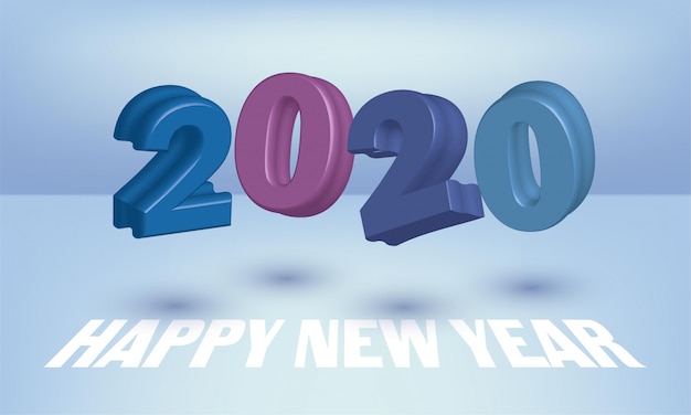 Conception De Carte De Voeux Bonne Année 2020 Avec Des Nombres 3d Volant