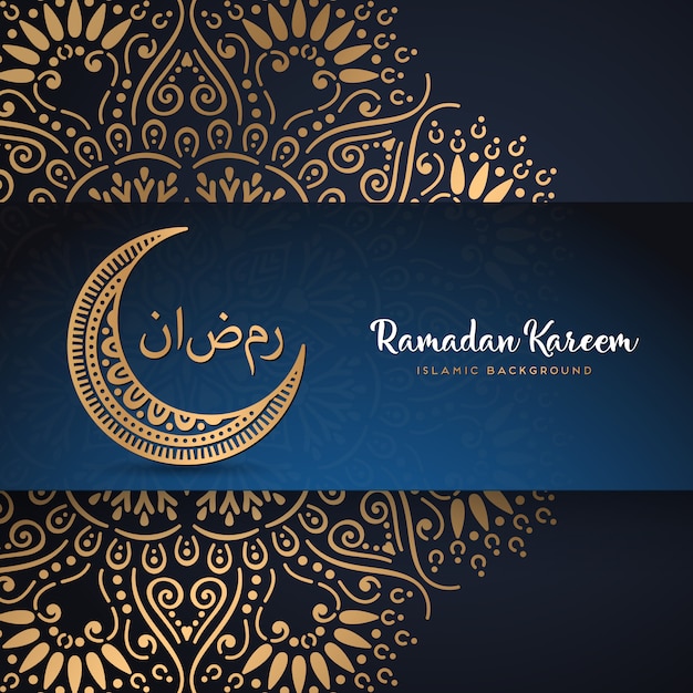 conception de carte de voeux ramadan kareem avec mandala