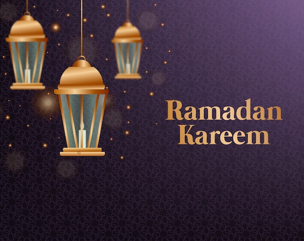 Vecteur conception de carte de voeux ramadan kareem