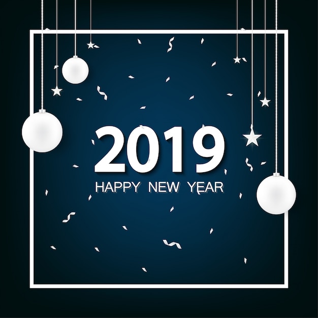 Conception De Cartes 2019 Happy New Year.