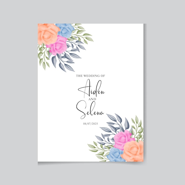 Conception de cartes d'invitation de mariage aquarelle