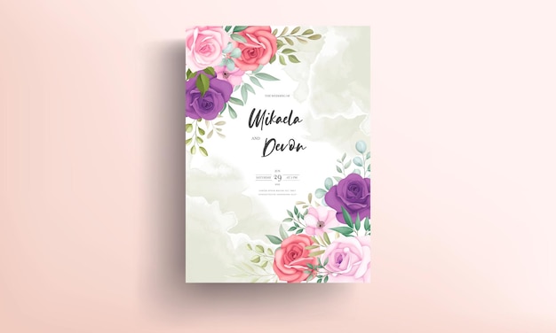 Conception De Cartes D & # 39; Invitation De Mariage Floral