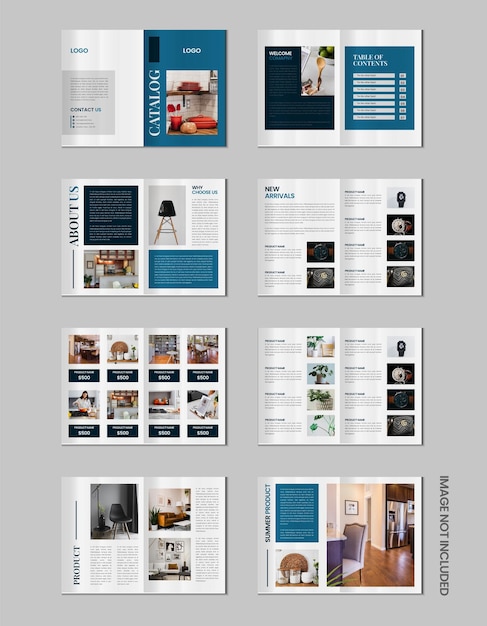 Conception d'un catalogue de produits à plusieurs pages ou de catalogues de produits de meubles d'entreprise