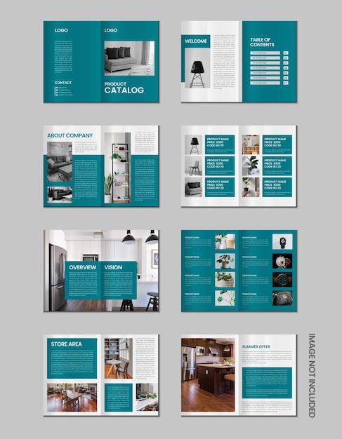 Conception d'un catalogue de produits à plusieurs pages, d'une entreprise de meubles, d'un catalogue de produits, d' une brochure de catalogue