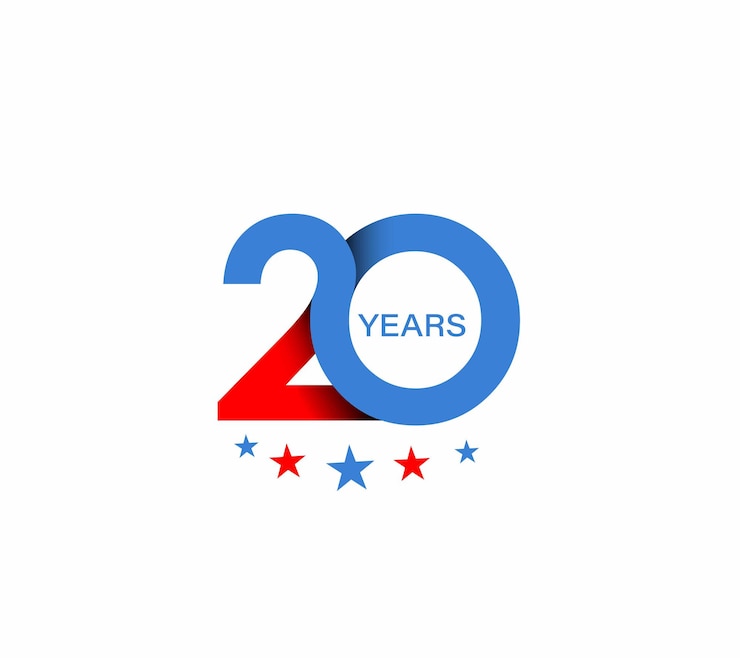 Vecteur conception de célébration d'anniversaire de 20 ans.