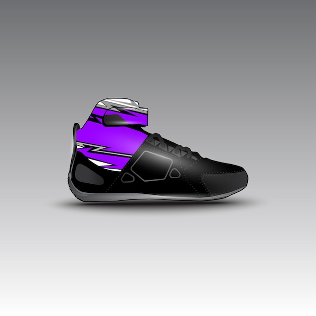 Vecteur conception de chaussures de course de dragsters avec motif vectoriel de course gravis