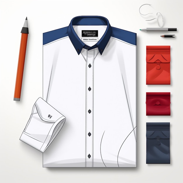 Vecteur conception chemise modèle vecteur mode devant illustration porter des vêtements pour hommes blancs