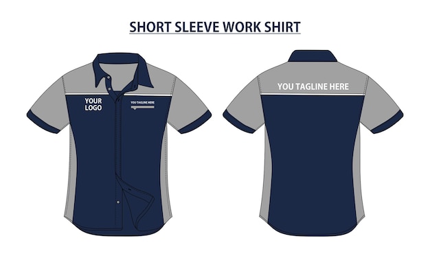 Vecteur conception de chemise de travail à manches courtes