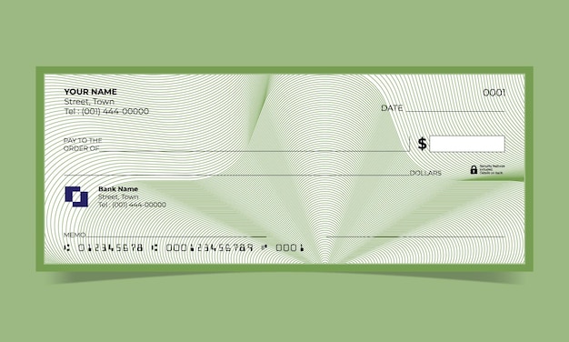 Vecteur conception de chèque bancaire fond guilloché usd