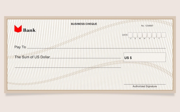 Conception De Chèque Bancaire Fond Guilloché Usd