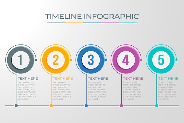 Conception De Chronologie Infographique De Points Circulaires