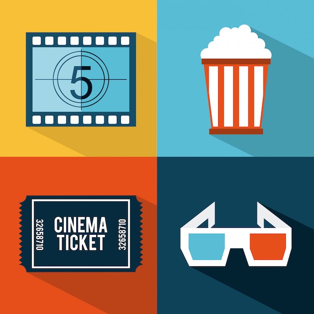 conception de cinéma au cours de l'illustration vectorielle de couleurs fond