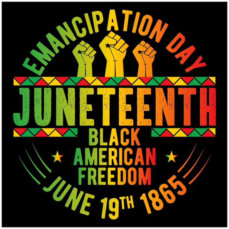 Vecteur conception de citation de liberté américaine noire de juneteenth pour la tasse d'affiche de bannière de t-shirt etc.