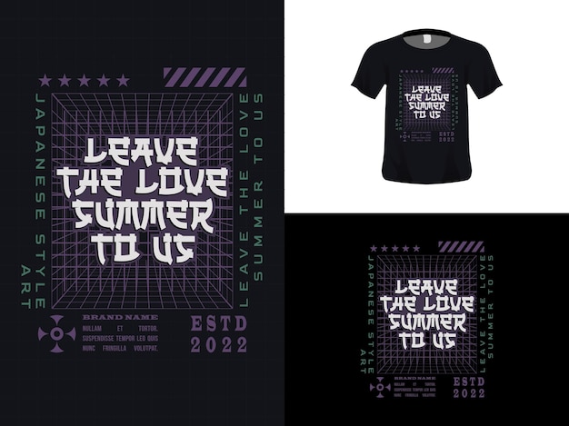 Conception De Citation De Typographie De T-shirt Laissez L'amour D'été Pour Nous Pour Imprimer Modèle D'affiche Vecteur Premium