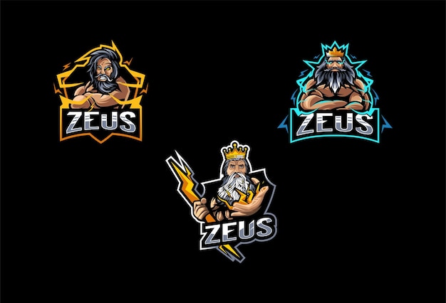 Conception De Collection De Mascotte De Logo De Zeus