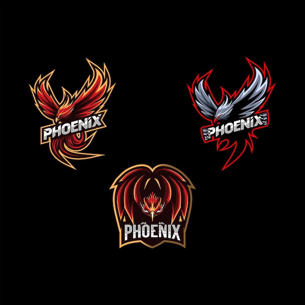 Conception De La Collection De Mascottes Du Logo Phoenix