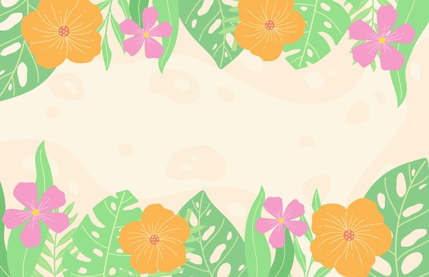 Vecteur conception colorée de cactus et de feuilles tropicales pour l'illustration vectorielle de cadre de printemps. idéal pour les invitations