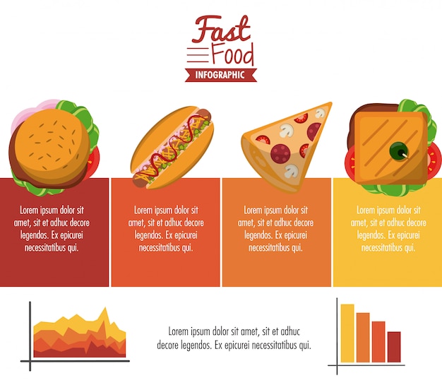 Conception Colorée De Fast-food Infographique