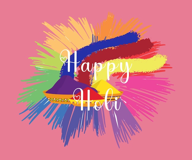 Vecteur conception colorée de happy holi pour le festival des couleurs.
