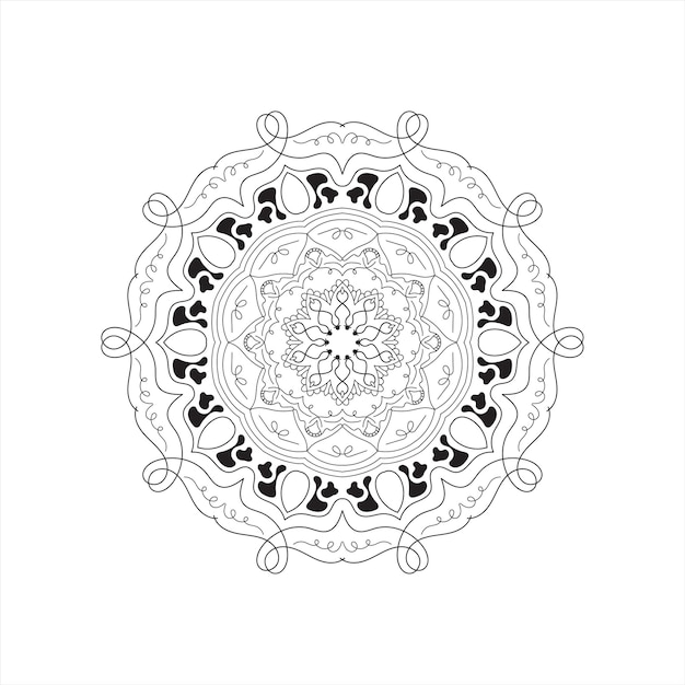 Conception De Concept De Fond De Livre De Coloriage Noir Et Blanc Mandala