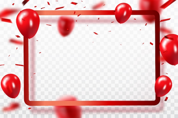 Conception De Confettis Ballons Rouges