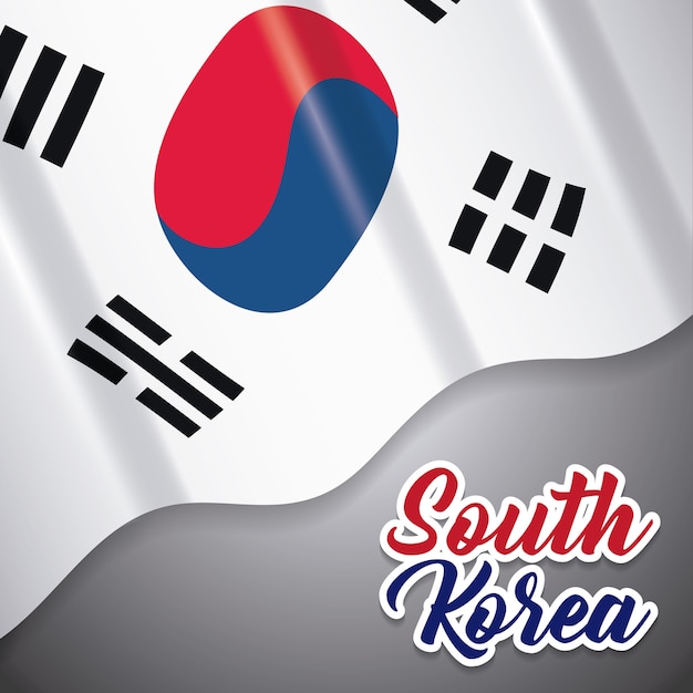 Conception De La Corée Du Sud Avec Le Drapeau
