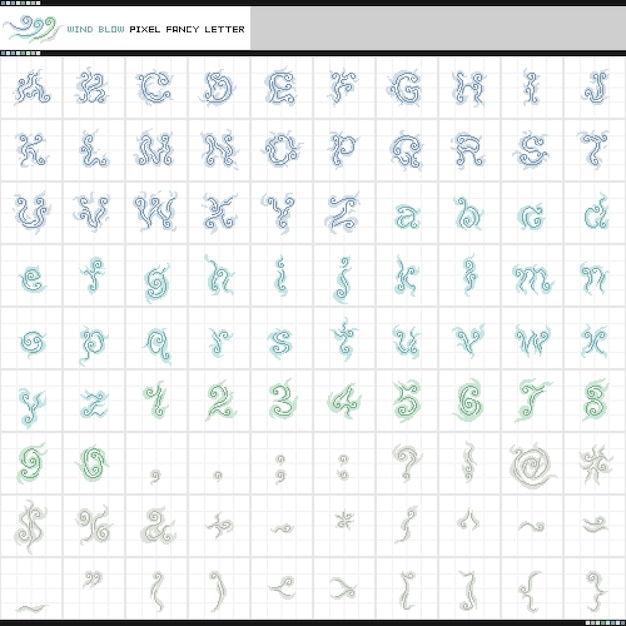 Conception De Coup De Vent Lettre Fantaisie Pixel