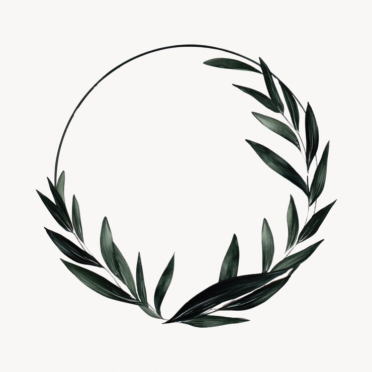 Vecteur conception de couronne botanique minimaliste