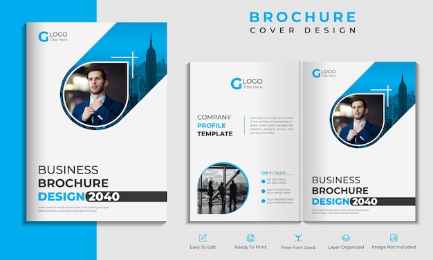 Vecteur conception de couverture de brochure ou conception de mise en page de modèle de couverture de profil d'entreprise