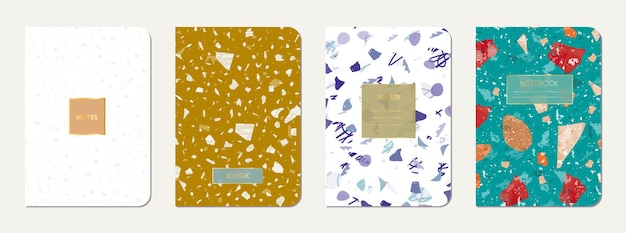 Conception de la couverture du carnet d'école Terrazzo résumé
