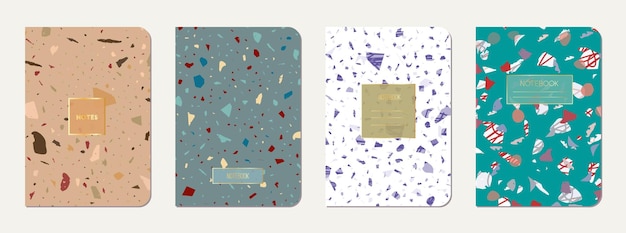 Conception de la couverture du carnet de notes Terrazzo abstract