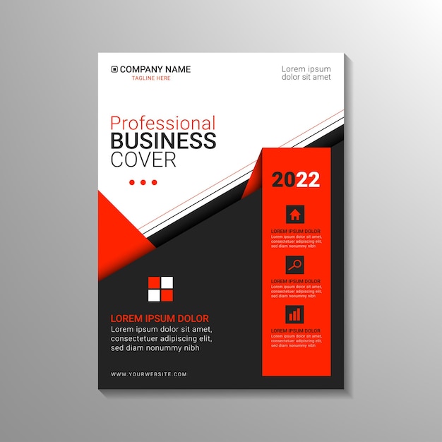 Conception de couverture d'entreprise rouge moderne