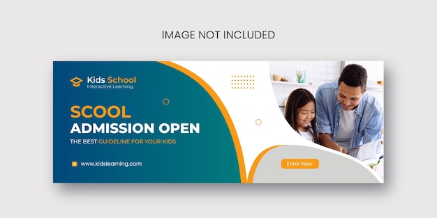 Conception de couverture facebook d'admission à l'école avec vecteur