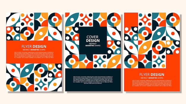 Conception de couverture de formes géométriques plates abstraites