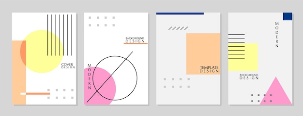 Conception De Couverture Géométrique à La Mode Et Minimale Définie Un Arrière-plan Abstrait Avec Des éléments De Forme