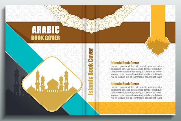 Conception de couverture de livre islamique arabe, couverture de livre fond de style eid musulman