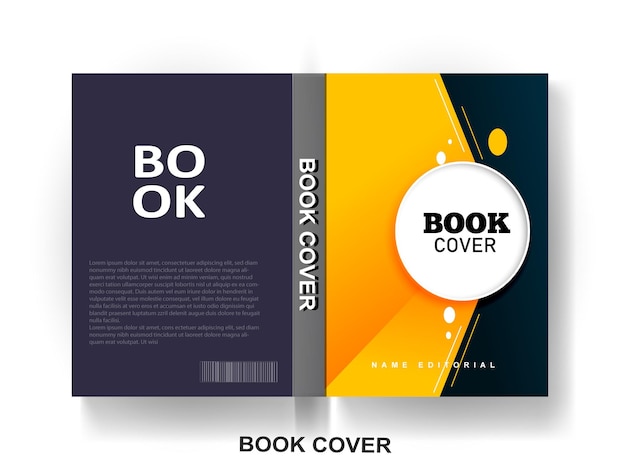 Conception de couverture de livre moderne minimale de vecteur libre avec vue de maquette de dégradé abstrait