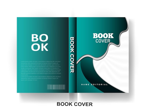Conception de couverture de livre moderne minimale de vecteur libre avec vue de maquette de dégradé abstrait