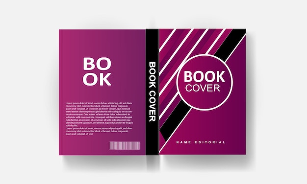 Conception de couverture de livre moderne minimale de vecteur libre avec vue de maquette de dégradé abstrait