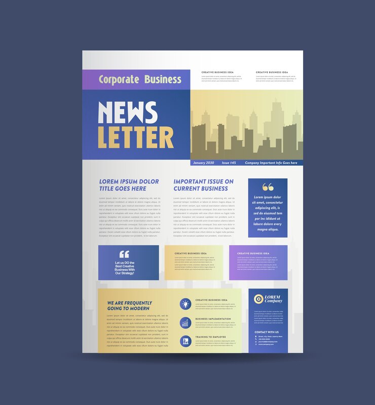 Vecteur conception de couverture de newsletter commerciale