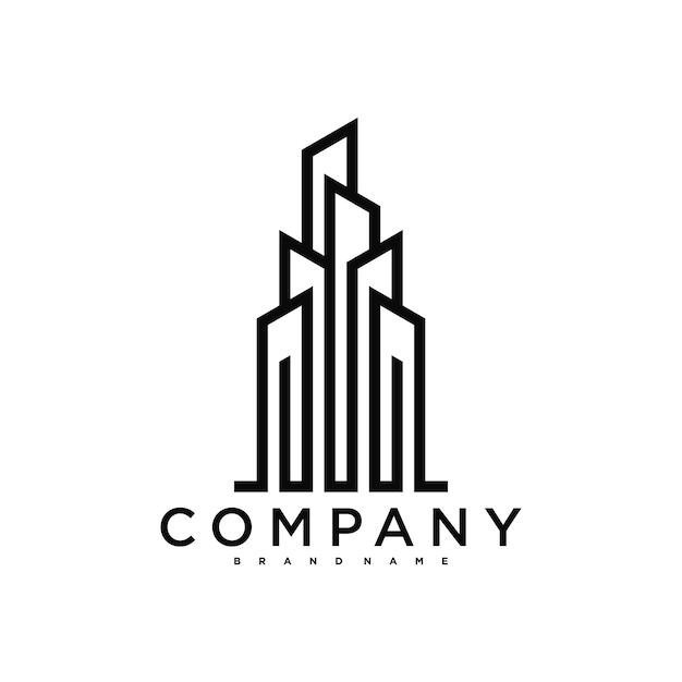 Conception créative du logo du bâtiment construction Premium Vector