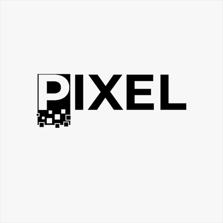 Vecteur conception créative du logo du mot-marque pixel