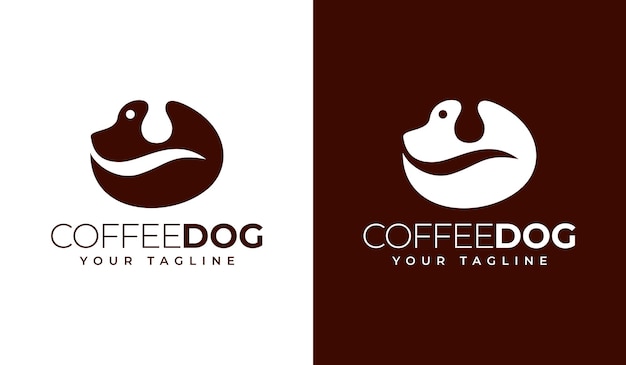 conception créative de logo de chien de café