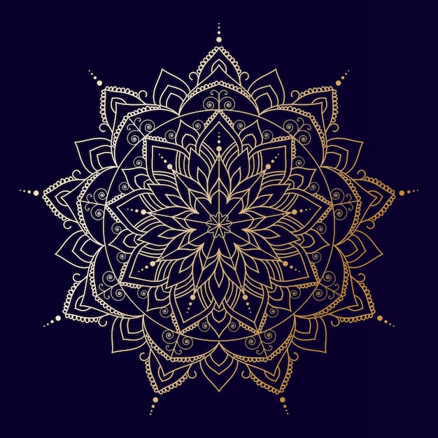 Conception Créative De Mandala De Style Arabesque De Luxe En Or